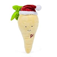 Petface Peter Parsnip Christmas Plush Dog Toy with Built-In Squeaker (Pack of 1)