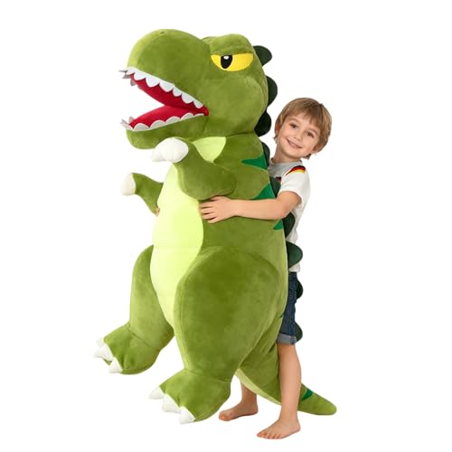 Xiyocadt XXL Dinosaurier Plüschtier Großes Kuscheltier Dino Weiches Stofftier zum Umarmen Riesiges Plüschtier für Kinder Geschenk für Jungen und Mädchen (60CM Grün)