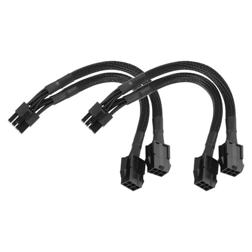 YINETTECH 2 Pack PCIe GPU Adapter Dual 6 Pin Female to 8 Pin Male 22cm 18AWG Compatible with Nvidia