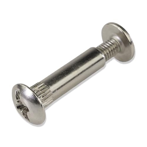 10 X Mprofi MT® Tornillos de Conexión para Muebles-Conectores de Armario-Tornillos de Unión de Muebles-Fijación para Muebles-Agujero de Perforación de 5mm M4-Totalmente Metálicos,Niquelados,de 32-38mm