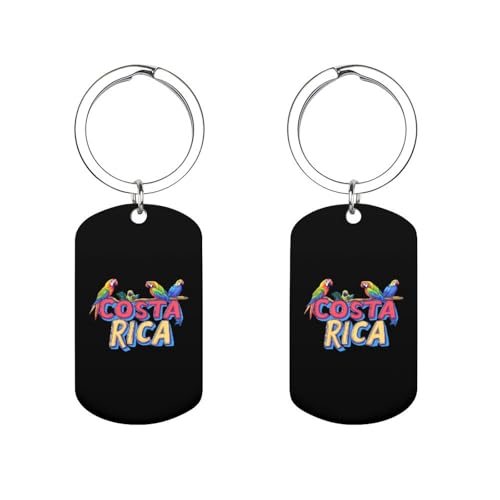 Porte-clés perroquet du Costa Rica avec pendentif, anneau en acier inoxydable, accessoire pour voiture, sac ou sac à main