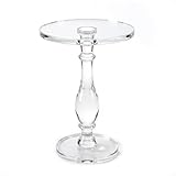 LIKENOW Acrylic End Table,Acrylic Side Table,Modern Nightstand with Clear Small Round Top and Solid Post for Living Room,Bedroom and Lobby 15.7x15.7x19.5 High inches
