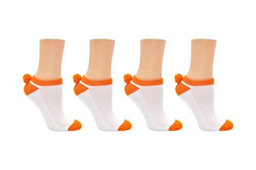 Everything Legwear Sock House Co. Pom Pom Socks (4 Pair) - Team Spirit Athletic Socks - Fits Ladies Shoe Size: 4-10 - Main Image