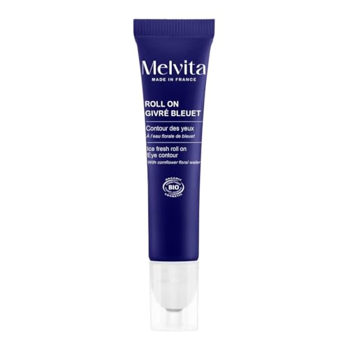 Melvita - Roll-On Helado Contorno de Ojos de Aciano - Cuidado Calmante, Reduce Ojeras y Bolsas - Aplicador de Bola, Mirada Radiante - 15 ml