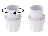 ATIE 1-1/2' Pool Vacuum Head Swivel Adapter Connector for Manual Vac Vacuum Head Replace Pentair R201566 258 Hose Swivel Adapter (2 Pack)