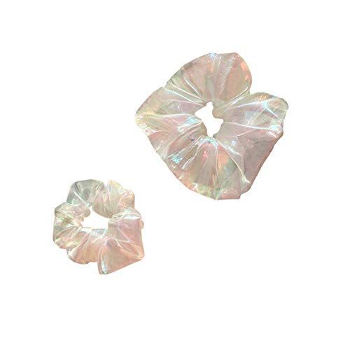 Hair Scrunchies Ties for Women Girls - Organza Hair Elastics Scrunchie Elastic Hair Bands Girls Headwear Rubber Hair Accessories Ponytail Holder 2pcs