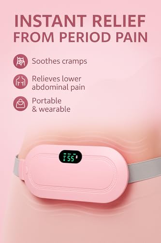 Image of Ross Menstrual Heating Belt for Period Pain Relief - Rechargeable Electric Heat Pad with Adjustable Strap & LCD Display - Portable Heating Belt for Women's Cramps, Stomach & Abdominal Pain Relief