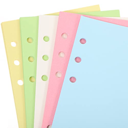 100 hojas papel de hoja suelta de 6 agujeros con cuadricula horizontal A5 3