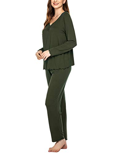 Ekouaer Womens Pajama Sets 2 Piece Lounge Set Fall Winter Pajamas Long Sleeve Pjs Top and Pants Soft Pj Sets Loose Sleepwear3