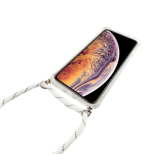 Cordon avec étui à accrocher pour iPhone XR - Coque blanche König Design chic