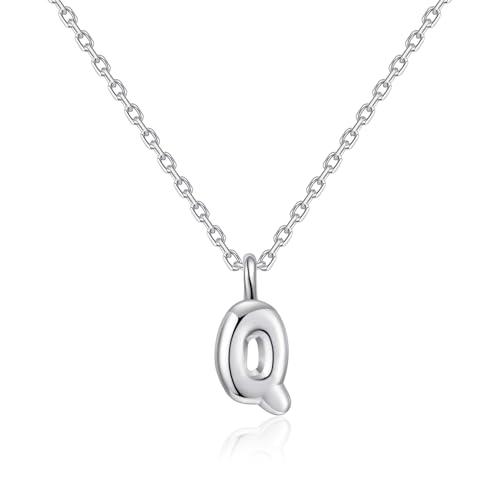 Collar de plata inicial Q para niños de Philip Jones