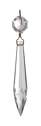 Image of B&P Lamp 3 Inch (76MM) Crystal Chandelier Light Replacement Pendant Prism, U-Drop Nickel Pin
