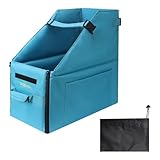 Menolana Folding Bike Storage Box,Bicycle Organizer Carrying Car Trunk Container Travel Case with Dust Cover for Trip,Cycling,Outdoor, Bright Blue