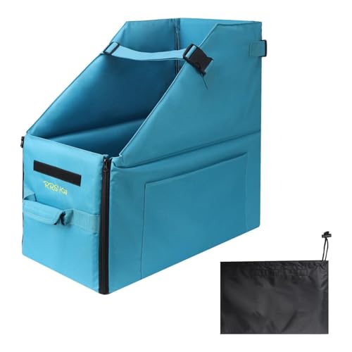 Menolana Folding Bike Storage Box,Bicycle Organizer Carrying Car Trunk Container Travel Case with Dust Cover for Trip,Cycling,Outdoor, Bright Blue