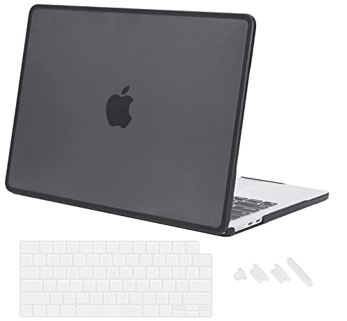 Image of Midkart Case Compatible with MacBook Air 13.6 inch M5 M4 M3 M2 Release 2026-2022 A3449 A3240 A3113 A2681 Touch ID Hard Shell Cover Keyguard Dust Plugs for MacBook Air 13 inch Case, Semi-Black & Black