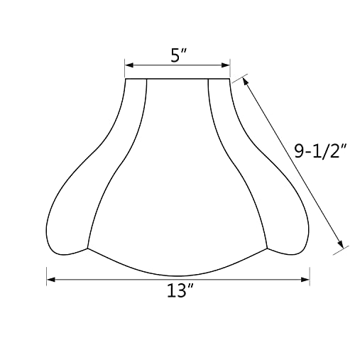 Aspen Creative 30331 Transitional Scallop Bell Shape Construction Ivory, 13" Wide (5" X 13" X 9 1/2") Spider Lamp Shade #TOP4