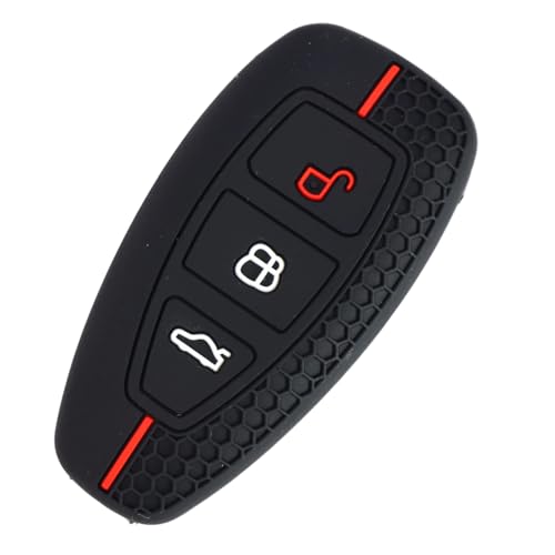 Housse en silicone pour clés de voiture compatible avec les clés Ford à 3 boutons (uniquement Keyless Go) - Étui de protection en silicone de haute...