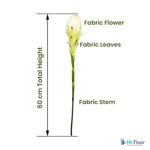 Image of Enhance Your Space with Artificial Leaf Decor Foliage for Stunning Interiors Decorative Items for Home;Office; Room; Living Room; Table; (Without Vase) (Pack of 2, White)