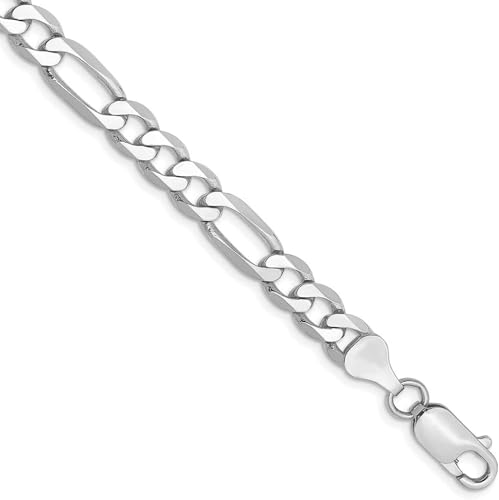 GLD Shop Figaro Chain Bracelet - 4MM/6MM Sizes - 6/7/8/9 Inch Lengths - Gold/White Gold