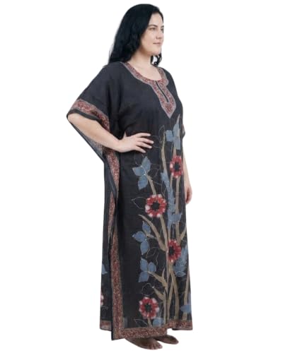 Image of Oussum Women Kaftan Plus Size Polyester Summer Lightweight Caftan Swimsuit Cover Ups Maxi African Mumu Lounge House Dress
