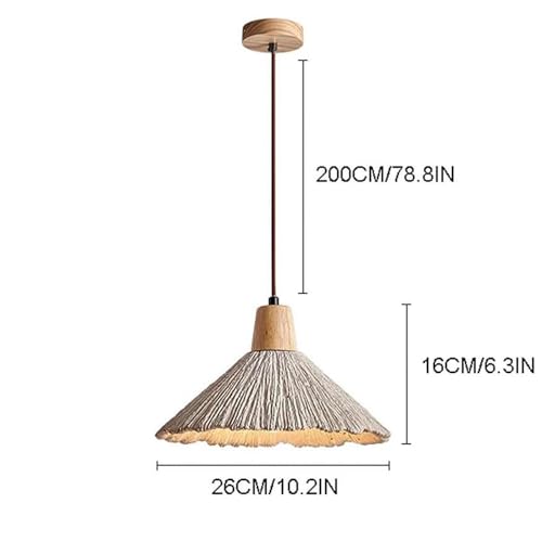 Lámpara colgante de madera y cemento regulable para cocina e isla 6