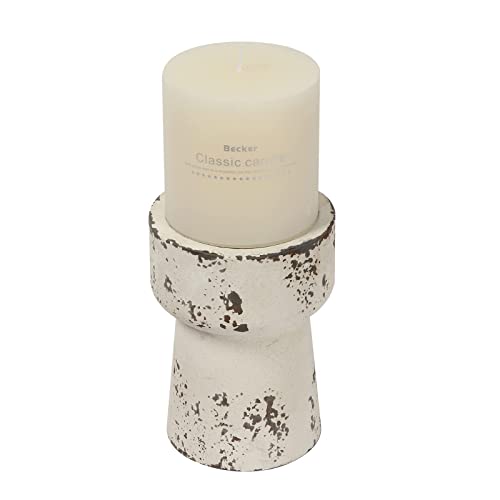 Handcrafted Rustic Wood Candle Holders, Vintage Distressed White Candle Holder, Farmhouse Candle Holders Wooden Small Pillar Candle Holder For Dining Table Centerpiece, Candlestick Holders Pedestal #TOP2