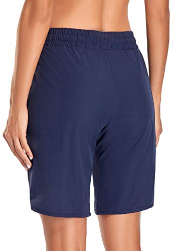 image for Kimmery Yoga Shorts for Women,Skin-Friendly Drawstring Elastic Waist D