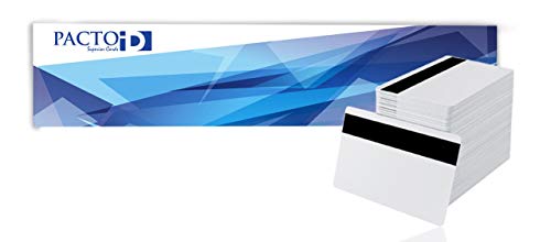 PACTO ID HICO - Blank White Magnetic ( HICO ) Cards 500 Pcs commonly used as ID card with standard credit card size and 30 mil thickness (known as CR80 cards) and work with every ID card printer.