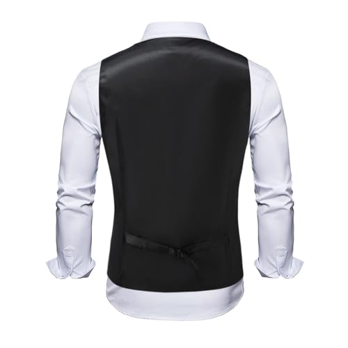 Mens Sequin Vest Slim Fit Formal Dress Waistcoat Fashion Jacquard Vest Bowtie Set for Suit Tuxedo Wedding Prom Party2