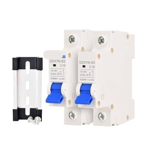 Disjoncteur miniature CA 6A 1 pôle 120/240V pour rail DIN, lot de 2 pièces