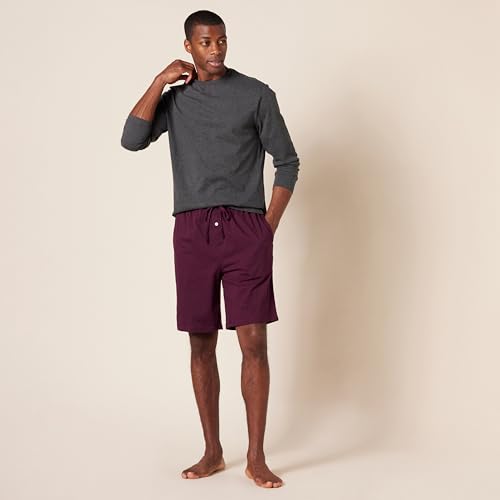 Image of Amazon Essentials Men's 9 inch Knit Pajama Shorts with Elastic Waist and Drawstring, Loungewear (Available in Big & Tall)
