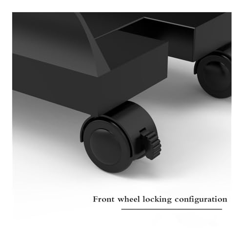 Soporte para Torre de PC de Escritorio con Ruedas Ajustables con Freno, Negro/Blanco miniatura 5