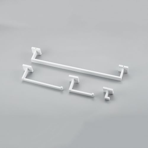 Bathroom Hardware Sets White Toilet Paper Holder Towel Rack Robe Hook Bath Hardware Sets Accessories Wall Mount,MK Clothes Hook (Mk 4 Piece Set) image 2