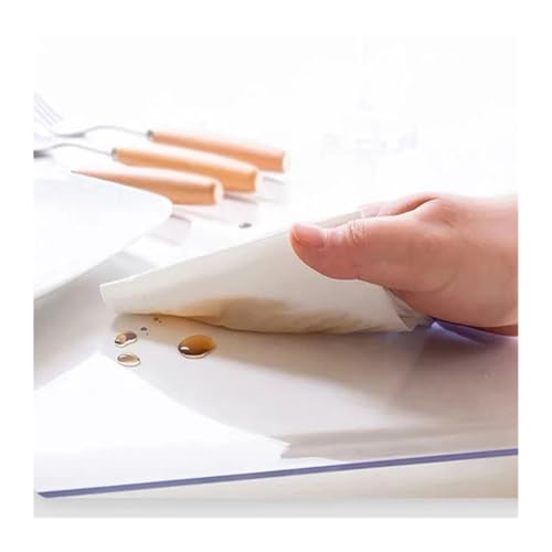 Nappe PVC transparente contre les rayures et taches de graisse sur table mat
