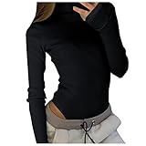 Eleganter Hosenanzug Brautmutter Frauen hochgeschlossenes, langärmliges, einfarbiges, grundiertes Hemd, T-Shirt, gestrickter, narbiger Overall Pyjama Damen Weihnachten