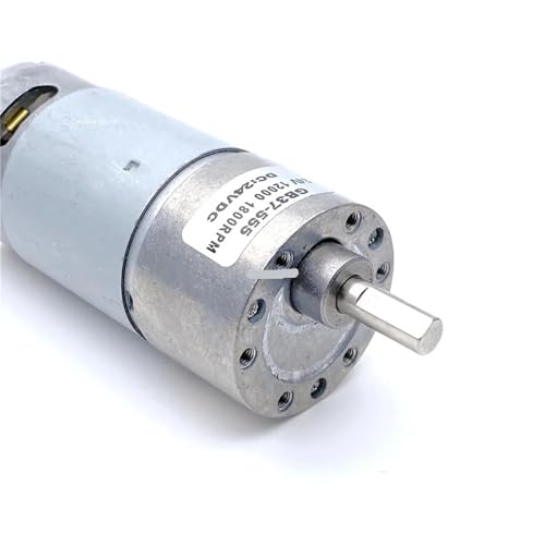 BIJKHSISN 37GB-550/555 DC Gear Motor 6V 12V 24V All-Metal Gear Low Speed 2RPM-1800RPM Quiet Model Motor(12V,150rpm)
