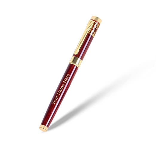 US BIRD Roller Ball Pen customized With Your Name Point Engraved Bright Black & Rose Gold Trim, Personalized Writing Pen with Stylish Gift Box for Men Women Professionals whats ap 8920700968