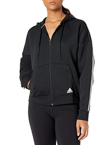 adidas Women s Must Haves Doubleknit Hoodie Black White X-Large
