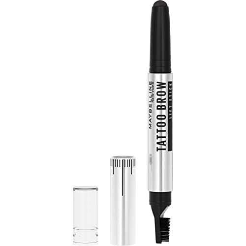Maybelline New York, Stick de cejas, Efecto laminado, Fórmula en cera, resultado natural, Tattoo Brow Lift Stick, Tono 04 Deep Brown