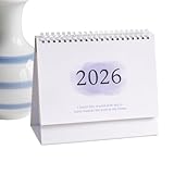 2026グラデーションカラーカレンダー - 小さなパンチインカレンダー、デスクトップオーナメントノートカレンダー|クリエイティブな英語バージョンスケジュールプランナー、オフィスホーム使用のためのエレガントな装飾時間管理アクセサリー