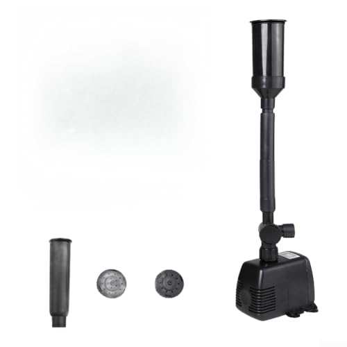 Pompa sommergibile 600L/H con filtro, pompa dell'acqua regolabile per fontane, piscina, acquario, stagno con 3 ugelli 8W (HJ-743)