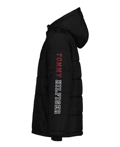 Image of Tommy Hilfiger Boys' Heavyweight Hooded Polar Fleece Lined Puffer Jacket