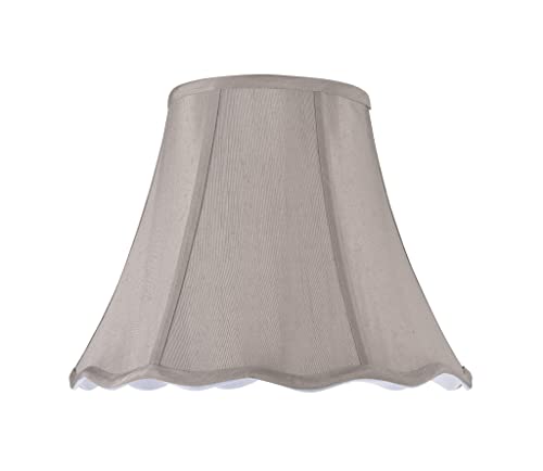 Image of Aspen Creative 34004A, Transitional Scallop Bell Shape Spider Construction Lamp Shade in Taupe, 14 inch wide (7 inch x 14 inch x 11-1 /2 inch)