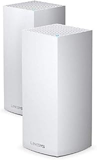 Linksys Velop MX10600 Tri-Band Whole Home Mesh WiFi 6 System (AX5300) - WiFi Router, Extender, Booster up to 6000 sq ft, 4x Faster Speed 100+ Devices, MU-MIMO & Parental Controls - White , Pack of 2