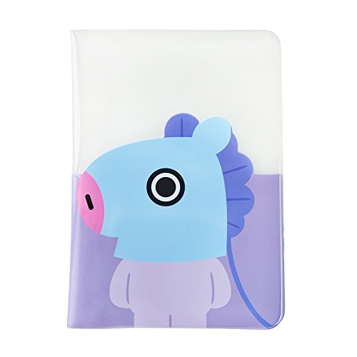 BT21 MANG Character Cute Clear Passport Holder Cover Wallet for Travel, Purple
