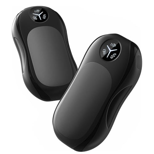 Hand Warmers Rechargeable 2 Pack: 3 Levels Heating Magnetic Electric Hand Warmers, AI Smart Chips Safe Heat Portable Handwarmers for Raynauds, Winter Outdoor Camping, Skiing, Hunting (Black)