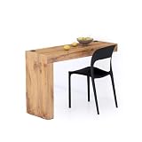 Mobili Fiver, Tavolo da pranzo Evolution 120x40, Rovere Rustico con Una Gamba e Caricatore Wireless, per 2 persone, Tavolo Da Pranzo Moderno Cucina, Made in Italy