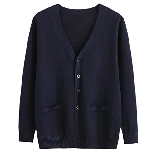 Men's Cardigan Sweater Men Long Sleeve V-Neck Knit Top Oversize Cardigan Sweater