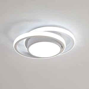 Delaveek Plafonnier LED, 32W 2500lm Luminaire Plafonnier, Blanc Froid 6500K, Rond Lampe de plafond Moderne pour Chambre Couloir Salle de Bains