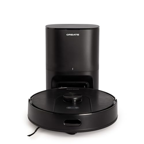 CREATE / NETBOT LS50 / Robot aspirapolvere pulitore intelligente con stazione di autovidaggio 5000Pa / modalità silenziosa, scarico automatico, filtro HEPA H11, mappatura 3D con tecnologia Laser, 14,4